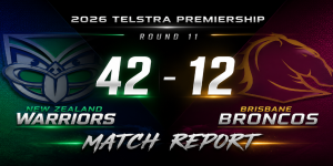 Round 11 Warriors vs Broncos